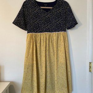 Roolee Yellow and Blue Colorblock Dress | Size XS